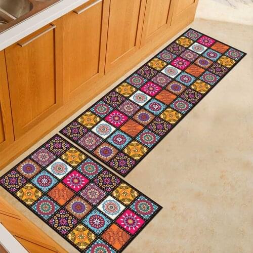 Bohemian Style Kitchen Mat Non-Slip Long Bedroom Entrance Doormat Modern Area Rugs Living Room Carpet Home Floor Decoration Rug