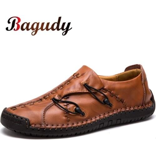 2019 New Leather Casual Shoes Comfortable Loafers Men Shoes Quality Driving Oxfords Shoes Men Flats Moccasins Shoes Size 38-48