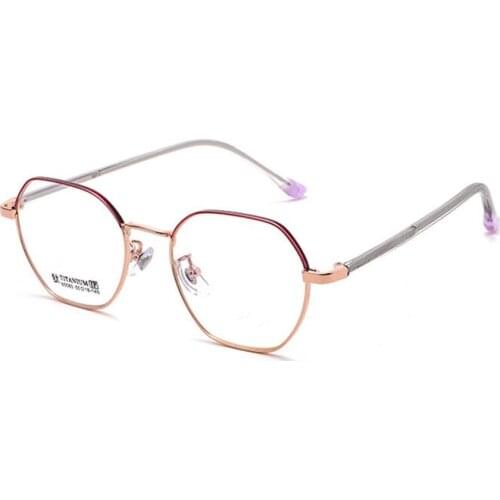 OEYEYEO New Retro Literary Metal Spectacle Frame Mens Fashion Multilateral Eyeglasses Ladies Exquisite Beautiful Myopia Eyewear