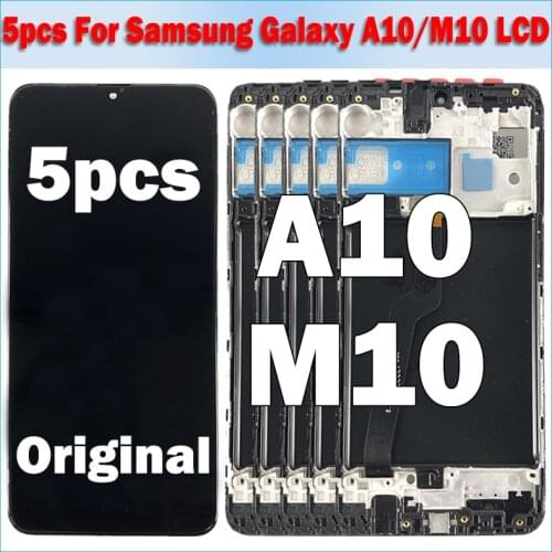 Wholesale 5 Pcs/Lot Original Display For Samsung Galaxy A10 A105 M10 M105 Display With Frame Touch Screen Assembly For M10 LCD
