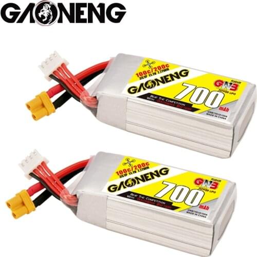 Rechargeable battery GNB GAONENG 700mah 3S 11.1V XT30 100C 200C RC FPV LiPo Battery Pack graphene for 11.1v drone battery