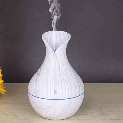 Gift Atomizer Colorful Night Light USB Humidifier Vase Shape Portable Mini Humidifier Wood Grain Aroma Diffuser