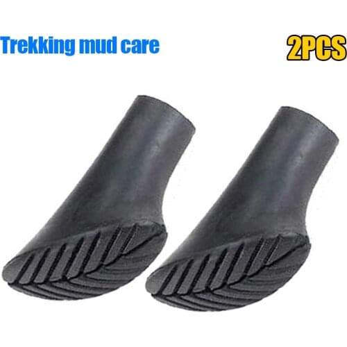 2 Pcs/Set Alpenstock Head Cover Rubber Climbing Walking Stick Hammers Anti-skid Tip Case Protector SAL99