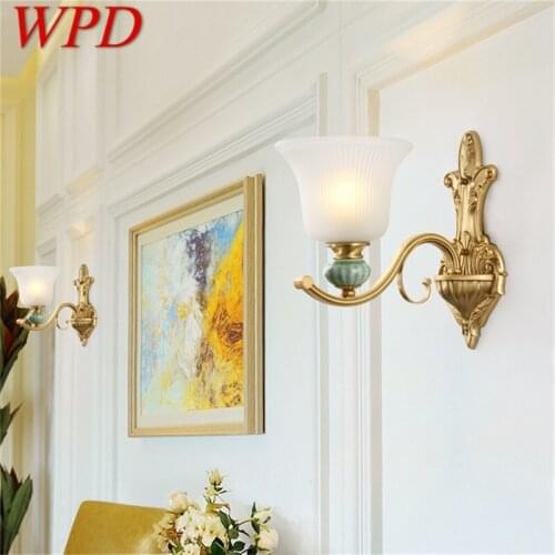 WPD Brass Modern Wall Sconce Lamp Luxury Design Ceramic Light Indoor For Home Bedroom Corridor Hotel