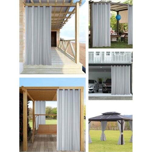 Waterproof Curtains Terrace Mildew Proof Tulle Curtains Beige Fly Screen Use for Porch,Pergola,Cabana,Gazebo Window Cortinas