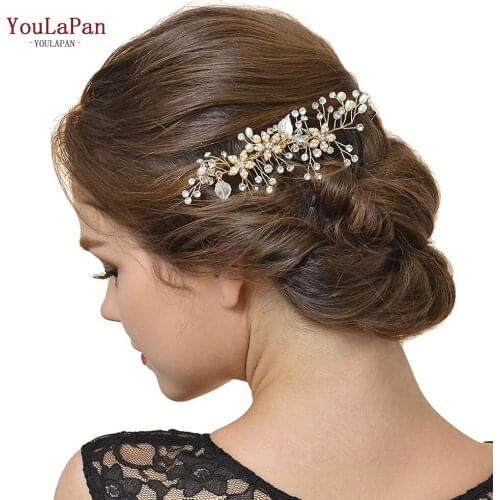 YouLaPan HP336 Silver Golden Wedding Hair Comb Bride Hair Accessories Crystal Bridal Side Combs Headpiece Women Tiara Headwear