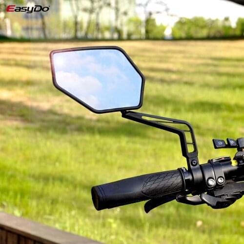 EasyDo 2pcs Bike Bicycle Handlebar Wide Angle Rearview Mirror Adjustable MTB Handlebar Side Safety Flexible Rear View Mirrors
