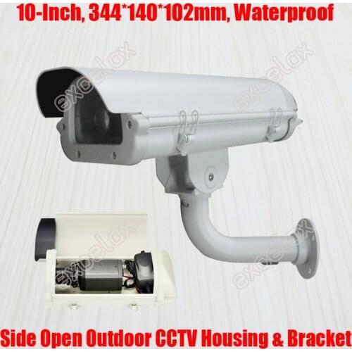 10" CCTV Camera Housing & Bracket 344x140x102mm IP66 Waterproof Wall Mount Outdoor Enclosure for Zoom Box Bullet Security Camera