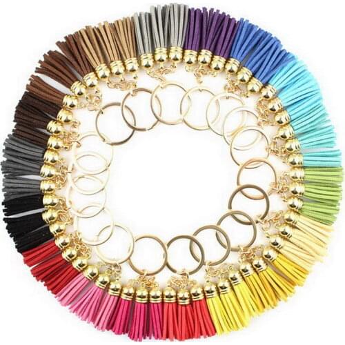 19 Colors 3 Layers Velvet Lambskin Tassel Keychains for Women Daily Accessories Girl Brithday Party Gift