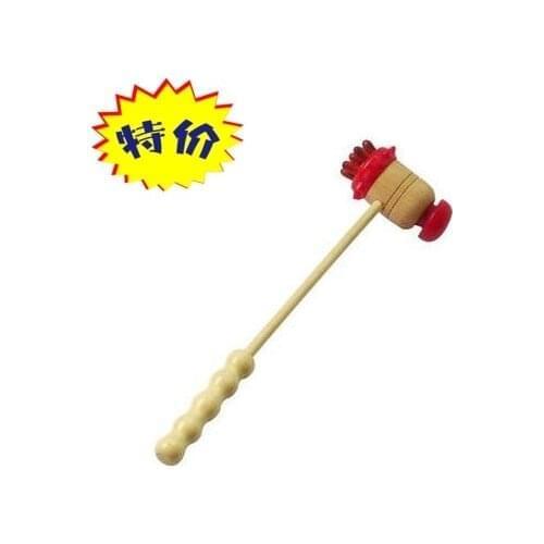 2pcs Natural bamboo wooden fitness hammer 7-star massage hammer massage hammer multifunctional massage stick
