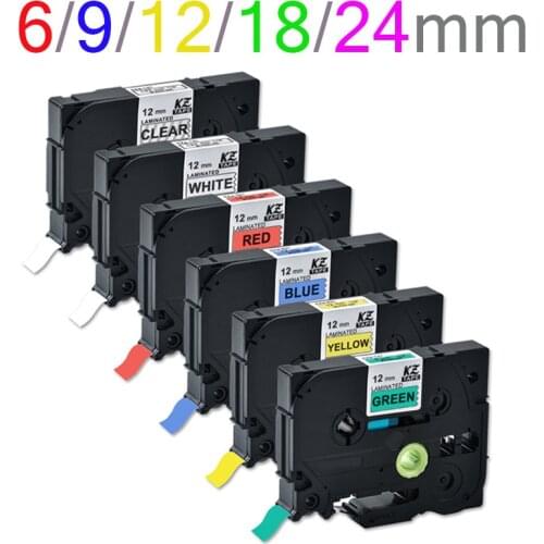 6pack combo set tz tape compatible Tz231 tz131 tz221 tz241 tz251 tz631 tz121 tz141 tz151 forp-touch printers