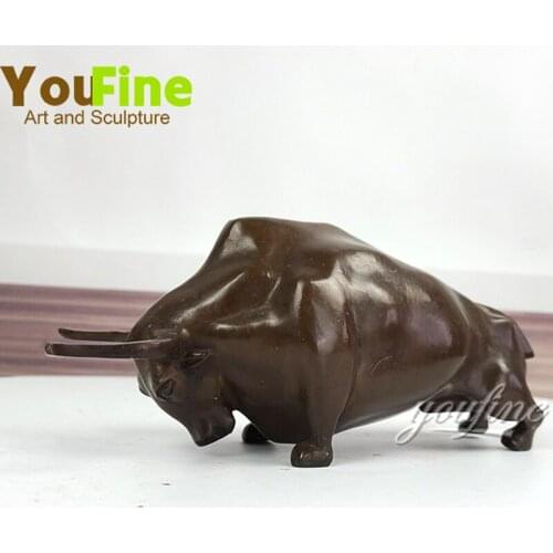 22*9.5*9cm Big Wall Street Bronze Bull OX Statue Zodiac Animal Cattle Statue Bronze Bull Sculpture Art Home Office Decoration