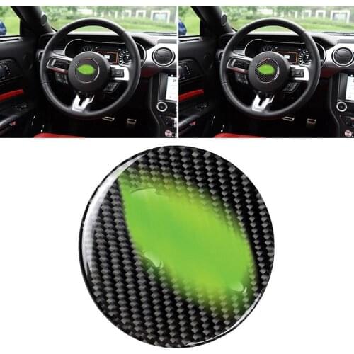 Carbon Fiber Car Interior Steering Wheel Cover Sticker Decor for Ford Mustang