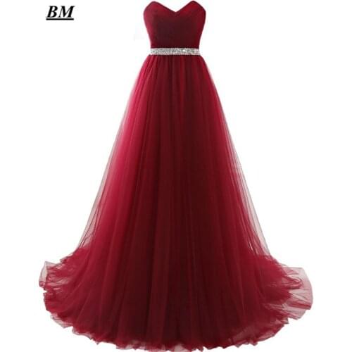 2019 Elegant Cheap A-line V-Neck Prom Dresses Beaded Crystal Long Formal Evening Dress Party Gown Vestidos De Gala BM99