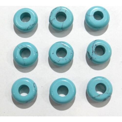 10pcs Natural Stones Turquoises 10mm Big Hole Beads Spacer Bead for Jewelry Making Bracelet Necklace Pendant Accessories