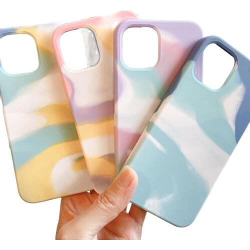 Official Dazzle Rainbow Gradient Color Soft Liquid Silicone Case For iPhone 12/11 Pro Max XR XS Max 8 7 Plus SE2 Cover