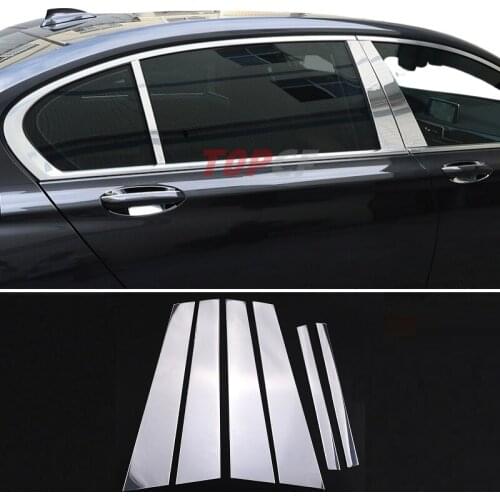 For BMW 7 Series 730 740 750 F01 F02 G11 G12 08-20 Stainless Steel Car Door Window B Pillar Post Trim Cover Sticker Accessories