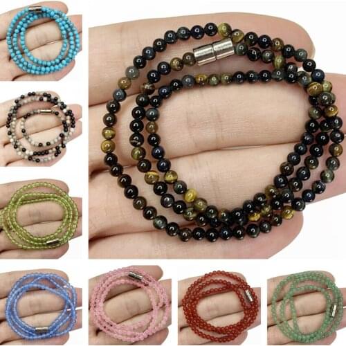 Short Chain Necklace for Women Stone Quartzs Amazonite Fluorite Opal Amethysts Lapis Lazuli Beads Ethnic Choker Clavicle 16"A957