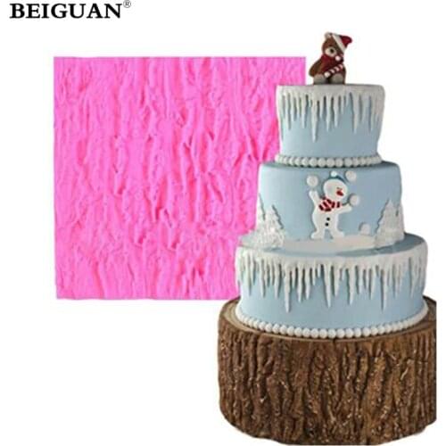 Bark Shaped Tree Cake Fondant Cake Decoration Mold Fondant Cake Decorating Tool Cake Chocolate silicone Mold Baking Tool