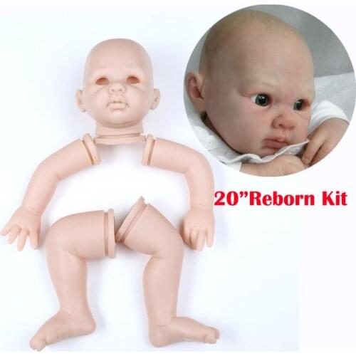 Reborn lol Baby Doll Kit DN-08 Unpainted Parts Open Eyes Silicone Reborn Baby Doll Kits Suit for 20'' Reborn Doll Accessories