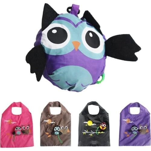 Cartoon Animal Shopping Bags Portable Cute Owl Foldable Storage Bags Eco Friendly Reusable Tote Bag Women Travel Shoulder Bag