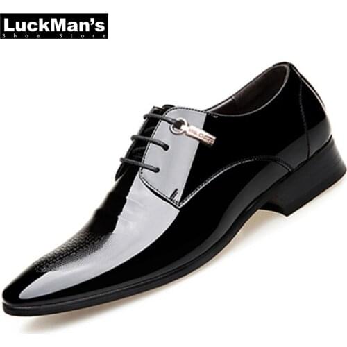 Mens Black Dress Shoes Oxford Shoes for Men Wedding Shoes Pu Leathers Italy Pointed Toe Formal Shoes Sapato Oxford Masculino