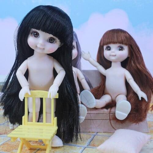 New 13 Movable Joint 16cm Bjd Doll Fashion Dress Up Nude Baby Play House Girl Toy 1/12 Joint Doll DIY Best Birthday Gift for Kid