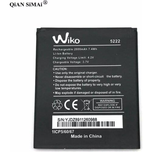 New High Quality 2000mAh battery For Wiko 5222 phone