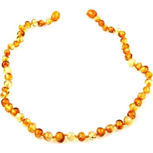 Original Amber Baby Teeth Necklace Gemstone Gift Box Chakra Healing Stone