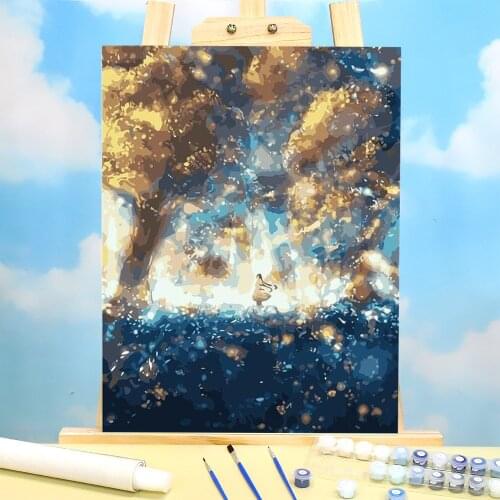 Landscape Fantasy Cartoon Coloring By Numbers Painting Package Acrylic Paints 40*50 Canvas Pictures Home Drawing