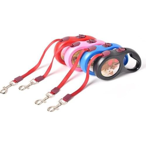 Durable Dog Traction Rope Automatic Retractable Nylon Dog Lead Extending Puppy Walking Running Leads For Small Medium Dogs