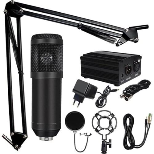 Professional Karaoke Microphone Condenser Microphone Kits Bundle Microphone for Computer Studio Recording-EU Plug