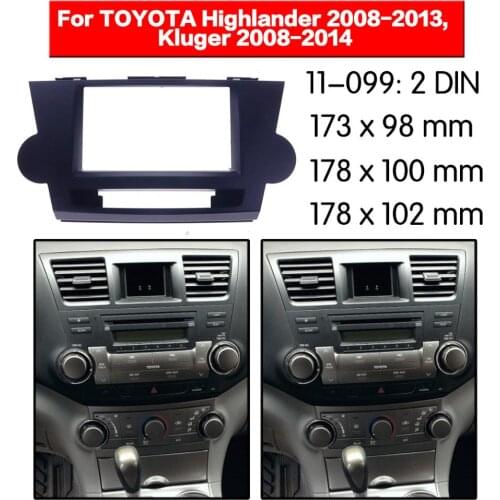 Frame Panel Top Radio Fascia For TOYOTA Highlander 2008-2013, Kluger 2008-2014 Stereo Fascia Dash CD Trim Installation Frame Kit