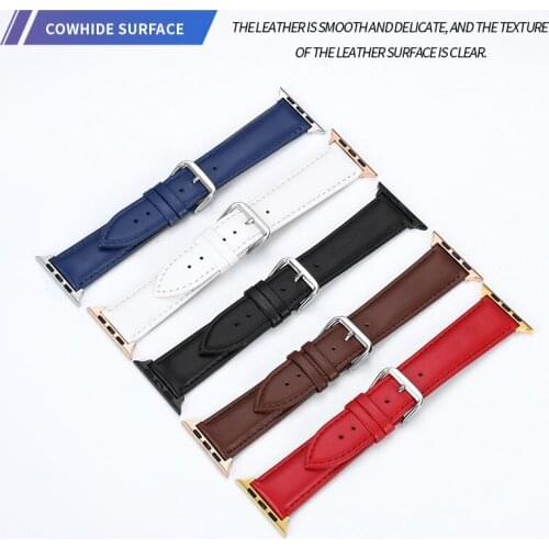 38mm 42mm watch Band leather watchband imports bright side Apple iwatch strap watch Band