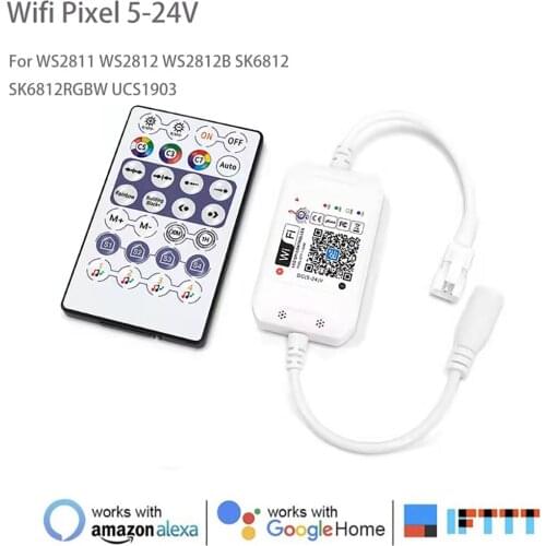 WS2812B WiFi LED RGB Controller For WS2811 WS2812 SK6812 Addressable rgb Led Pixel Strip Magic Home DC5V 12V 24V