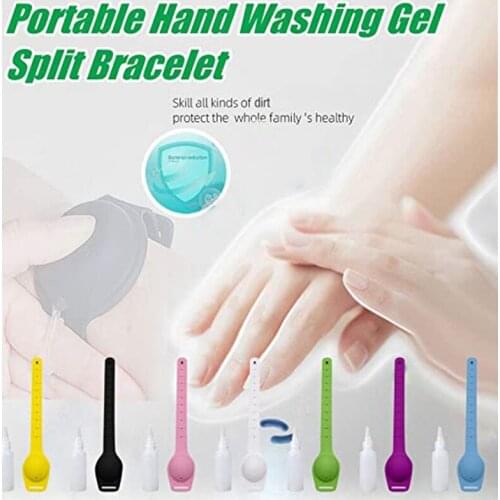 Hand Cleaning Gel Refillable Wristband Dispenser 12-13ml Capacity Wearable Small Squeezes Soap