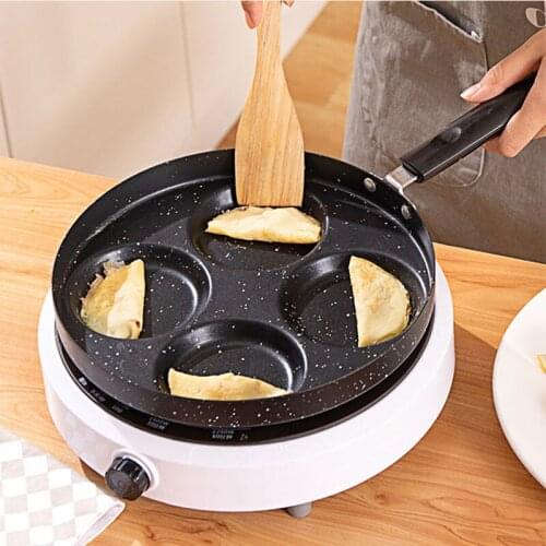 4 Hole Frying Pot Pan On Stick Egg Pancake Thickened Omelet Pan Steak Pan Cooking Tools Breakfast Maker Kitchen Accessories