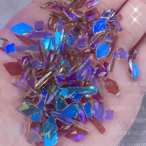 Mixed Shape 100pcs 3D Nail Art Rhinestones Flatback Glass Nail Stones Decor