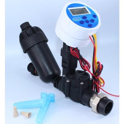 Zanchen 100D Battery-Operated Timer with Solenoid Valve (3/4" or 1") filter，Automate your Drip Irrigation System