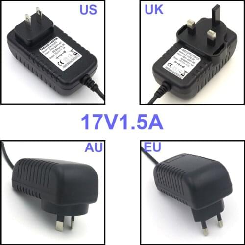 VORED 1PCS AC 100V-240V 17V 1.5A US/EU/UK/AU Plug Converter Power Supply Adapter Universal Charger DC 5.5*2.1mm Free Shipping