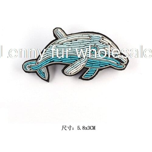 Handmad embroidery lovely dolphin design badge,badges for backpack