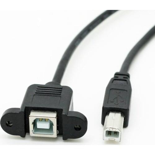 10pc/lot USB 2.0 Type B Male to Female M/F EXTENSION Data Cable Panel Mount For Printer cord with Screw hole 30cm 50cm