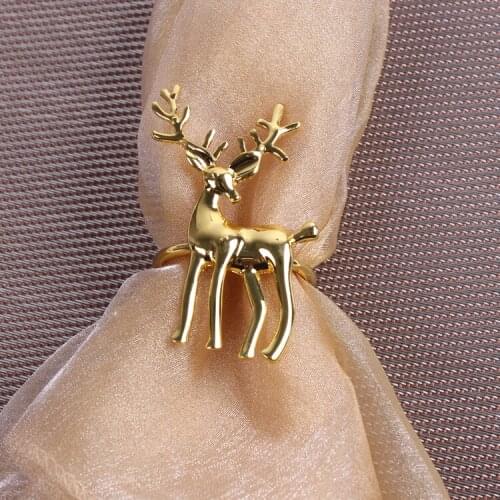 10pcs/lot High-grade exquisite gold and silver deer meal buckle model room restaurant hotel western sika deer napkin ring