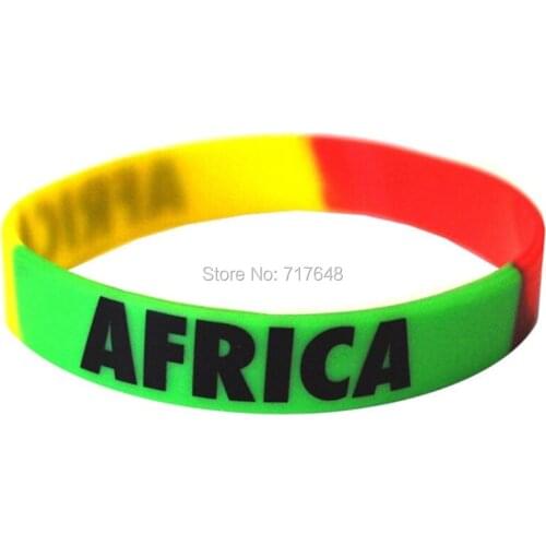 100pcs Flag AFRICA wristband silicone bracelets free shipping by FEDEX