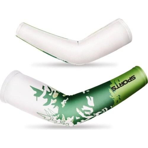 2 PCS Breathable Silk Men Sport Cycling Running Bicycle UV Sun Protection Cuff Cover Protective Arm Sleeve Bike Arm Cover Sleeve