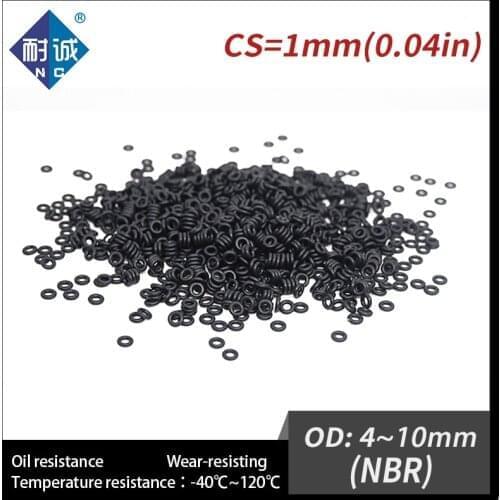 20PCS/lot free shipping Rubber Black NBR CS 1mm OD4/4.5/5/6/6.5/7/7.5/8/9/9.5/10mm O Ring Gasket Oil resistant waterproof