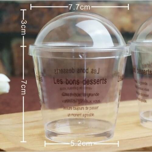 2000pcs Disposable DIY 180ml Creative Pot Yogurt Mousse Dessert Cupcake Box Container Ice Cream Pudding Cups With Dome Lid Cover