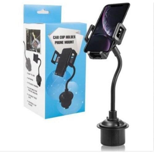 60pcs Cup Holder Universal Cell Phone Mount 2-in-1 Car Cradles Adjustable Gooseneck Holder with box for smartphone