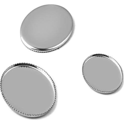 BASEHOME 20pcs/lot Stainless Steel Round Settings Cabochon Base Bezel Trays Blank Fit 10/12/14/16/18/20mm Cabochons Cameo DIY