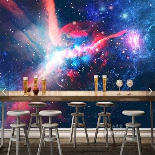 Beibehang papel de parede,Colorful rock KTV personalized custom tooling brilliant blue sky fantasy universe abstract backdrop